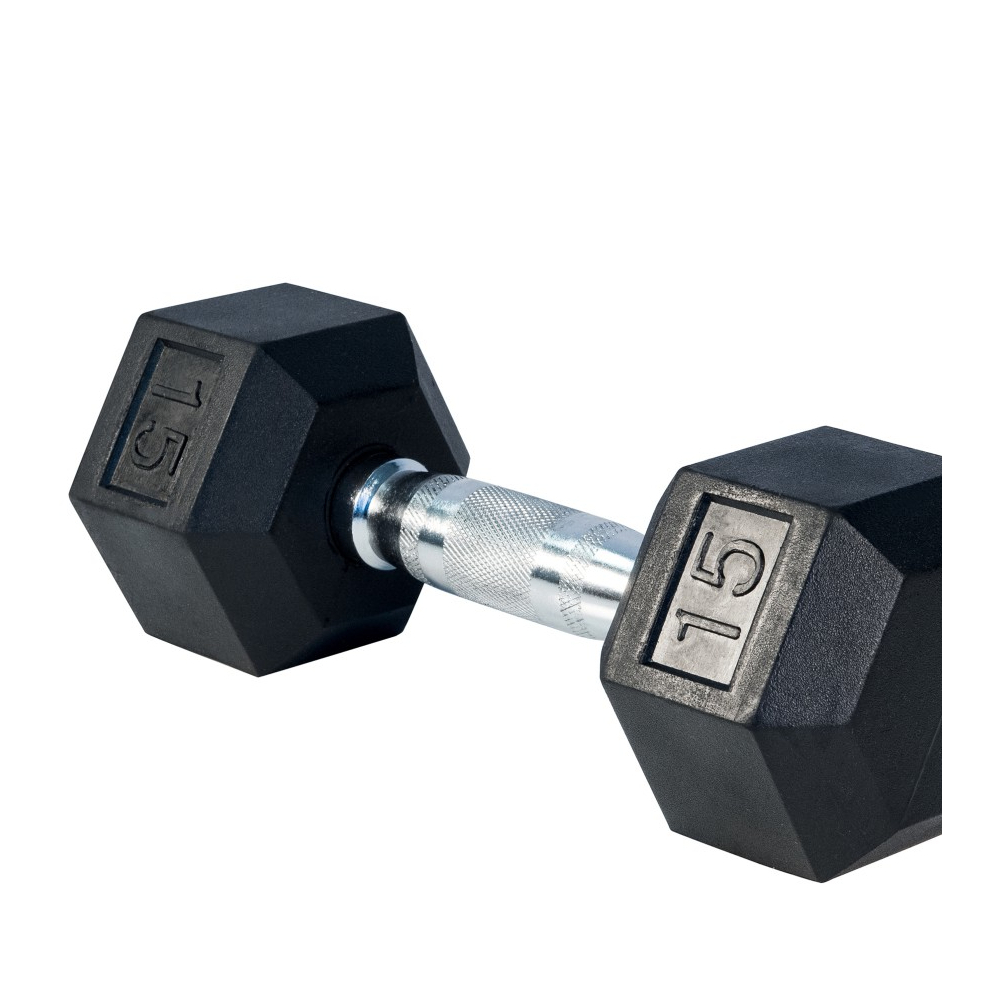 Rising DB001 Rubber Hex Dumbbells (15 lbs) (Per Piece)