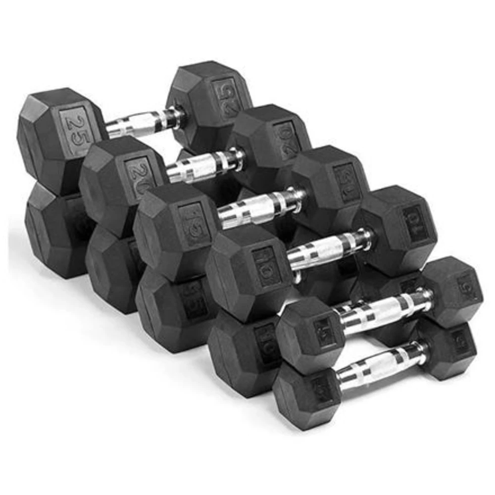 Rising DB001 Rubber Hex Dumbbells (15 lbs) (Per Piece)