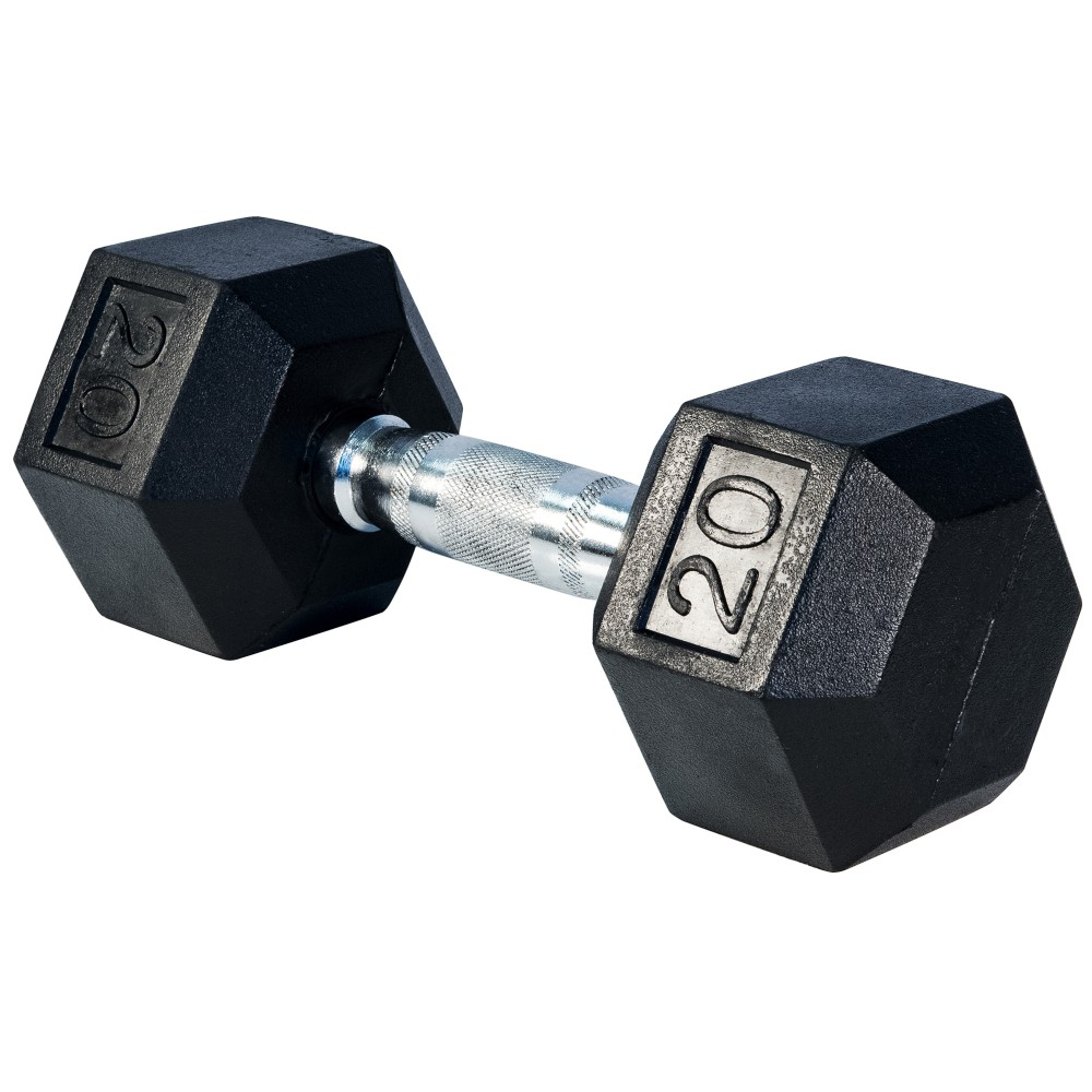 Rising DB001 Rubber Hex Dumbbells (20 lbs) (Per Piece)