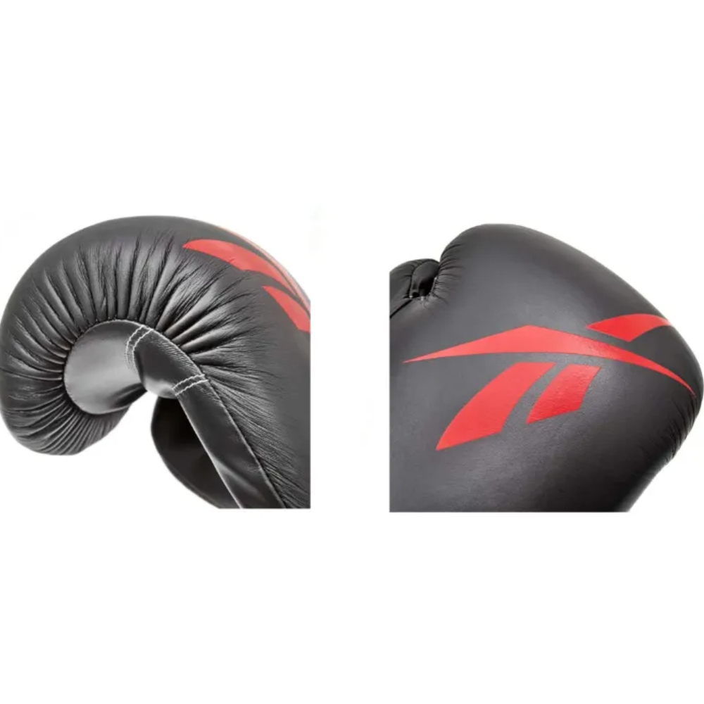 Reebok Leather Boxing Gloves (Red/Black)