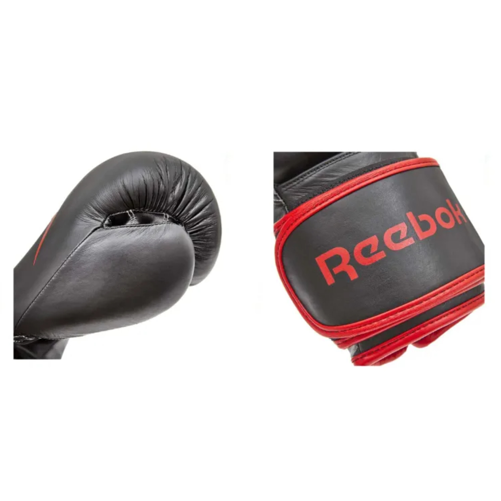 Reebok Leather Boxing Gloves (Red/Black)