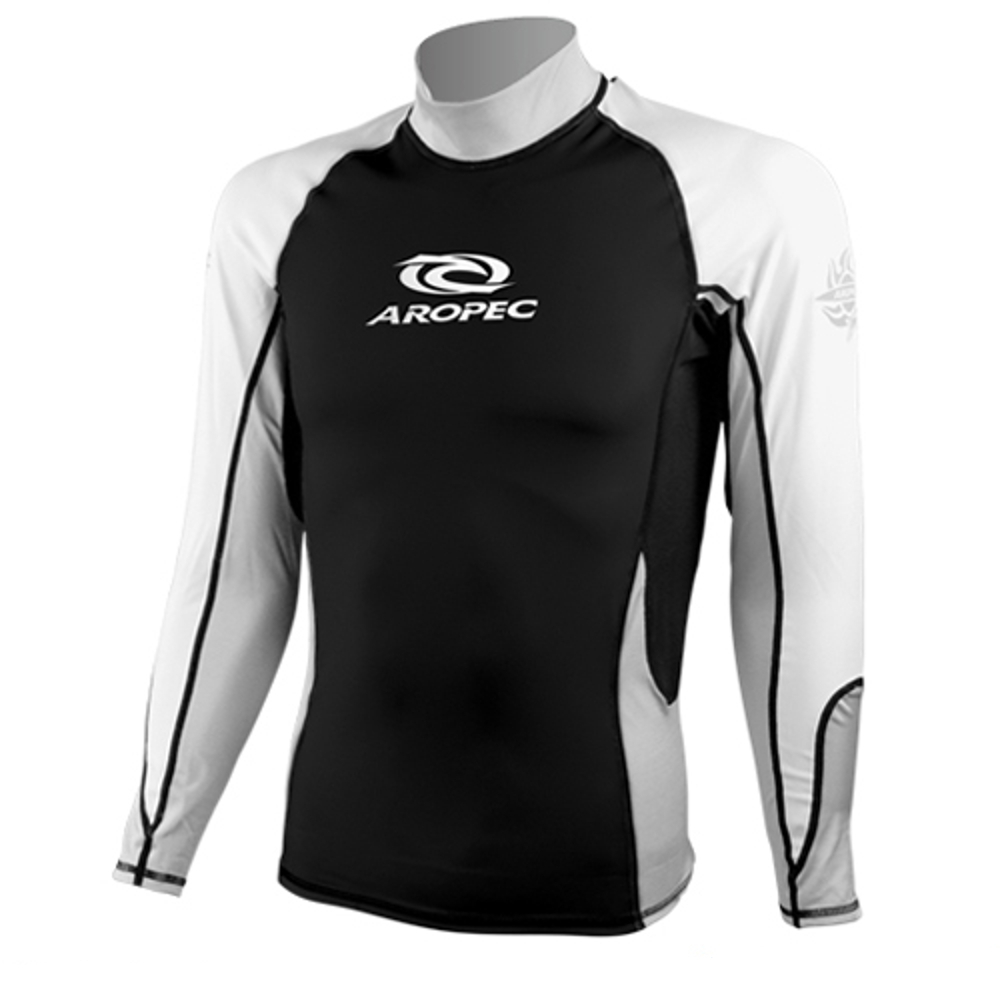 Aropec SS-5K10M-BK Men's Lycra Long Sleeve Rash Guard - Black (X-Small)