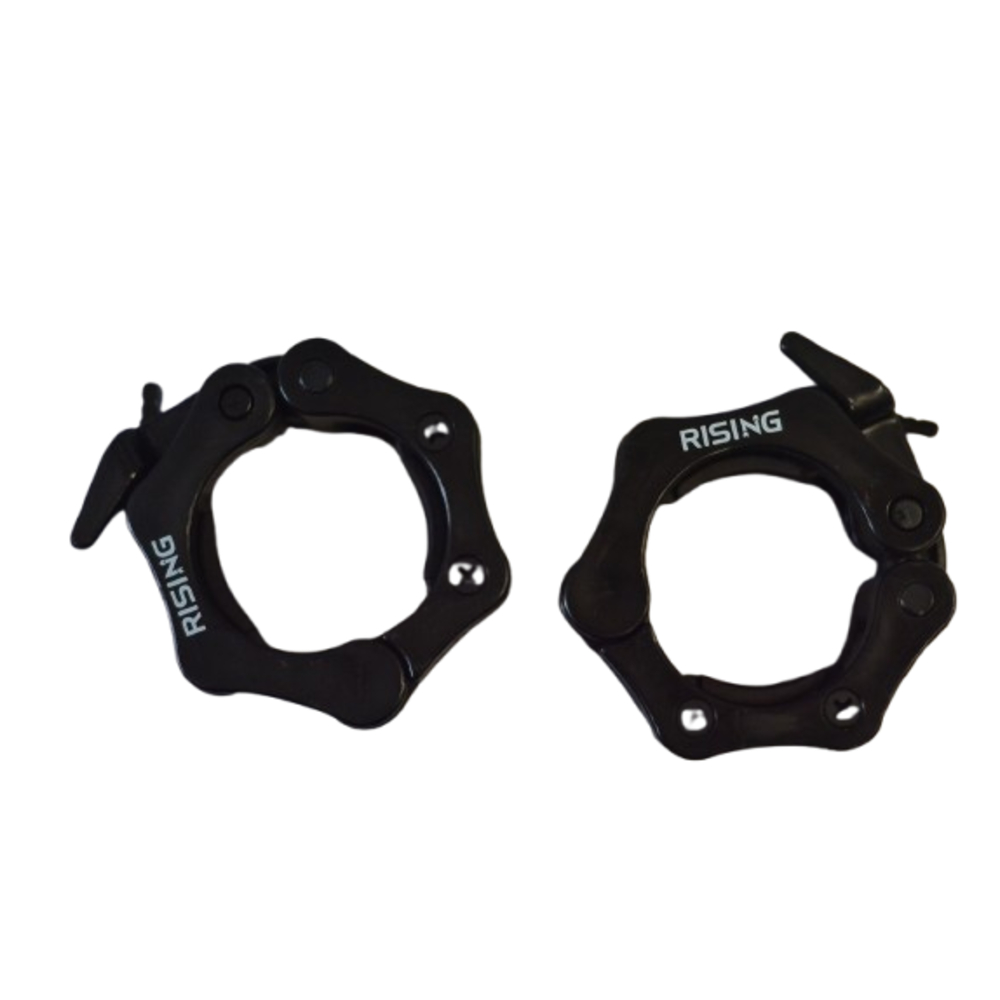 Rising CL009 Olympic Clip Collar Quick-Lock Barbell Collar for 2-inch Olympic Bars (Pair)