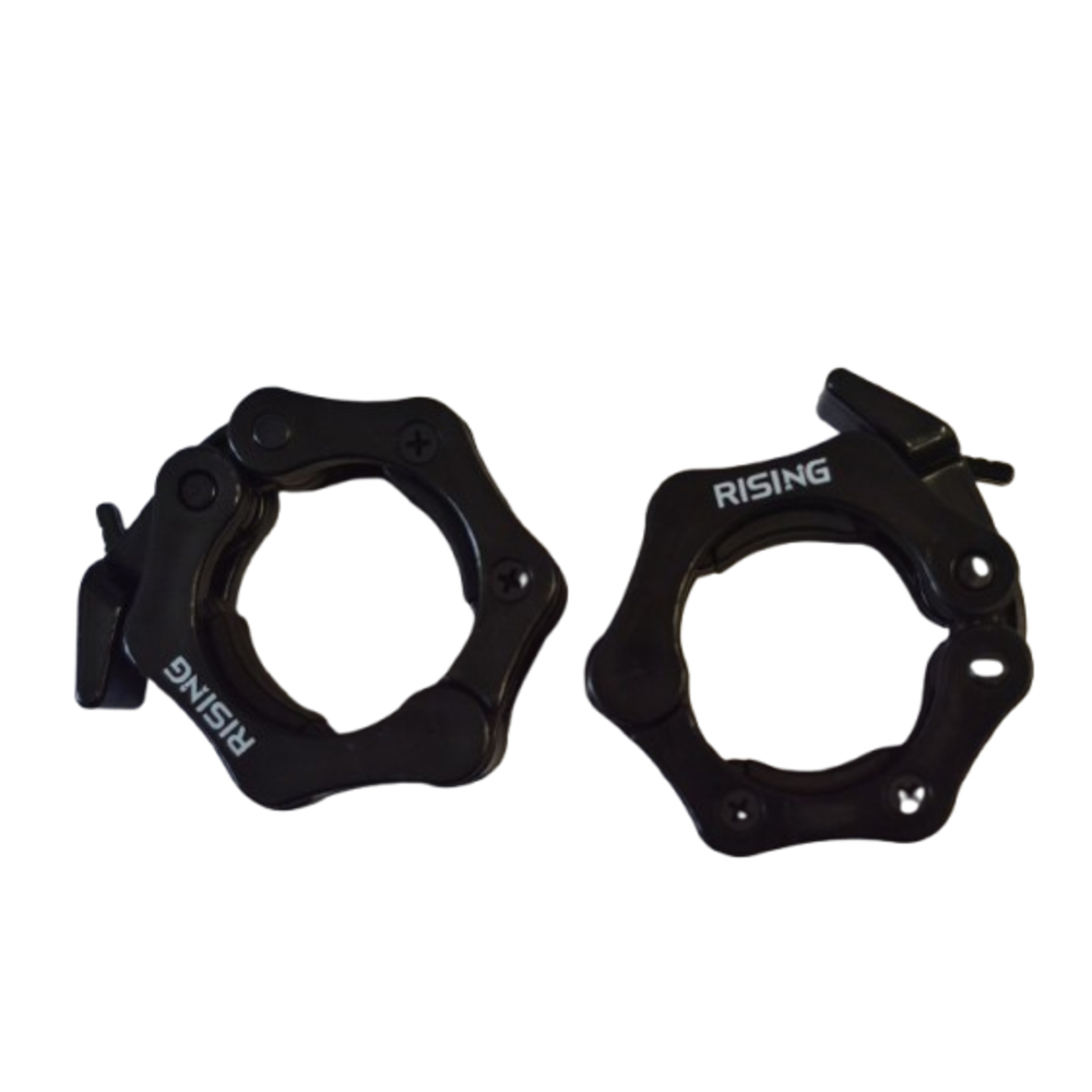 Rising CL009 Olympic Clip Collar Quick-Lock Barbell Collar for 2-inch Olympic Bars (Pair)