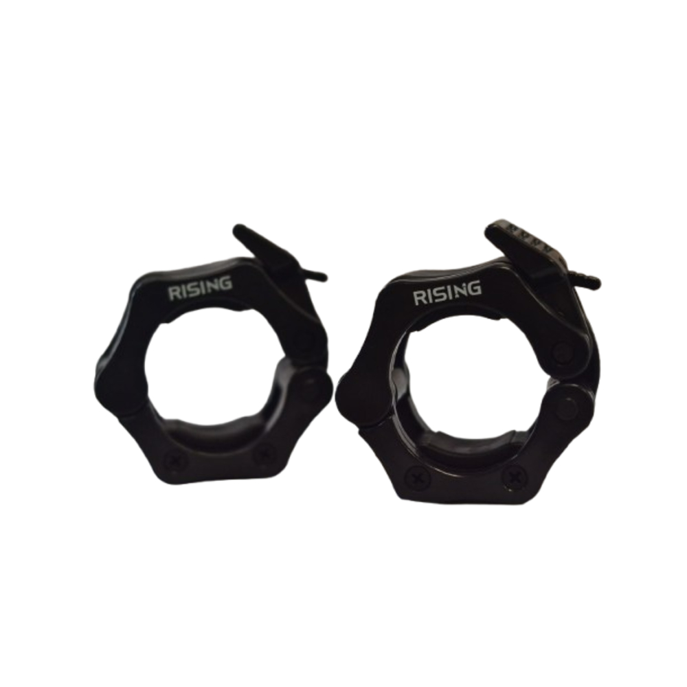 Rising CL009 Olympic Clip Collar Quick-Lock Barbell Collar for 2-inch Olympic Bars (Pair)