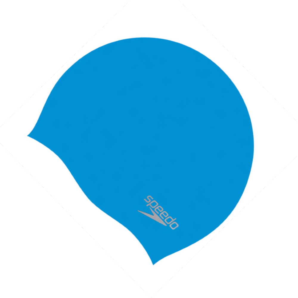 Speedo Plain Moulded Silicone Swimming Cap – Blue/Chrome 118529 (8-70)
