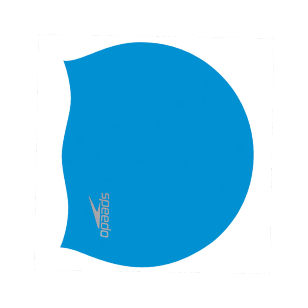 Speedo Plain Moulded Silicone Swimming Cap – Blue/Chrome 118529 (8-70)