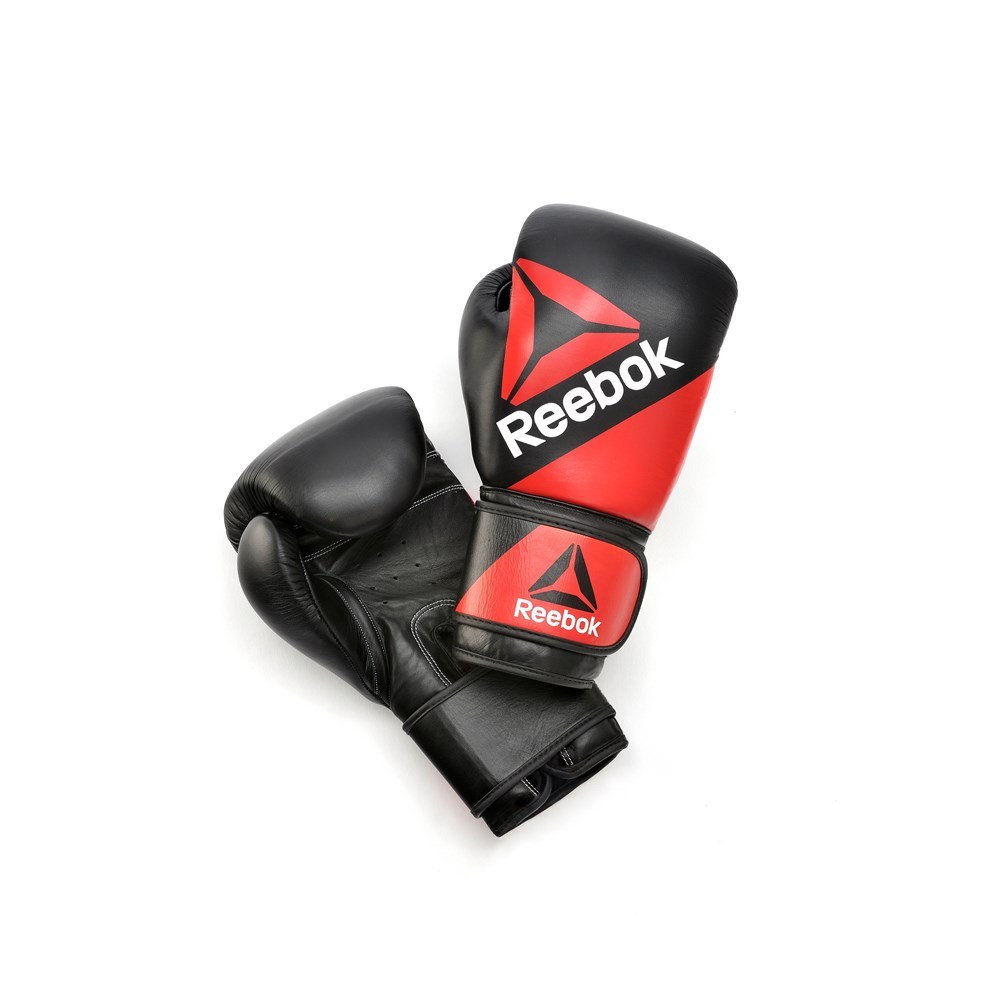 Reebok RSCB-10040 10oz Combat Leather Training Gloves (Red/Black)