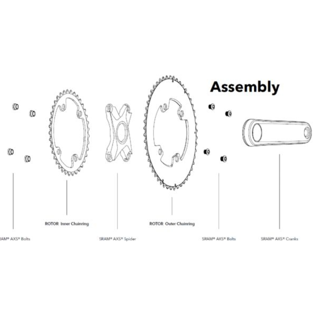 Rotor C01-046-26010-0 Q-Rings AXS BCD107×4 - Q35T (Oval Chainring)