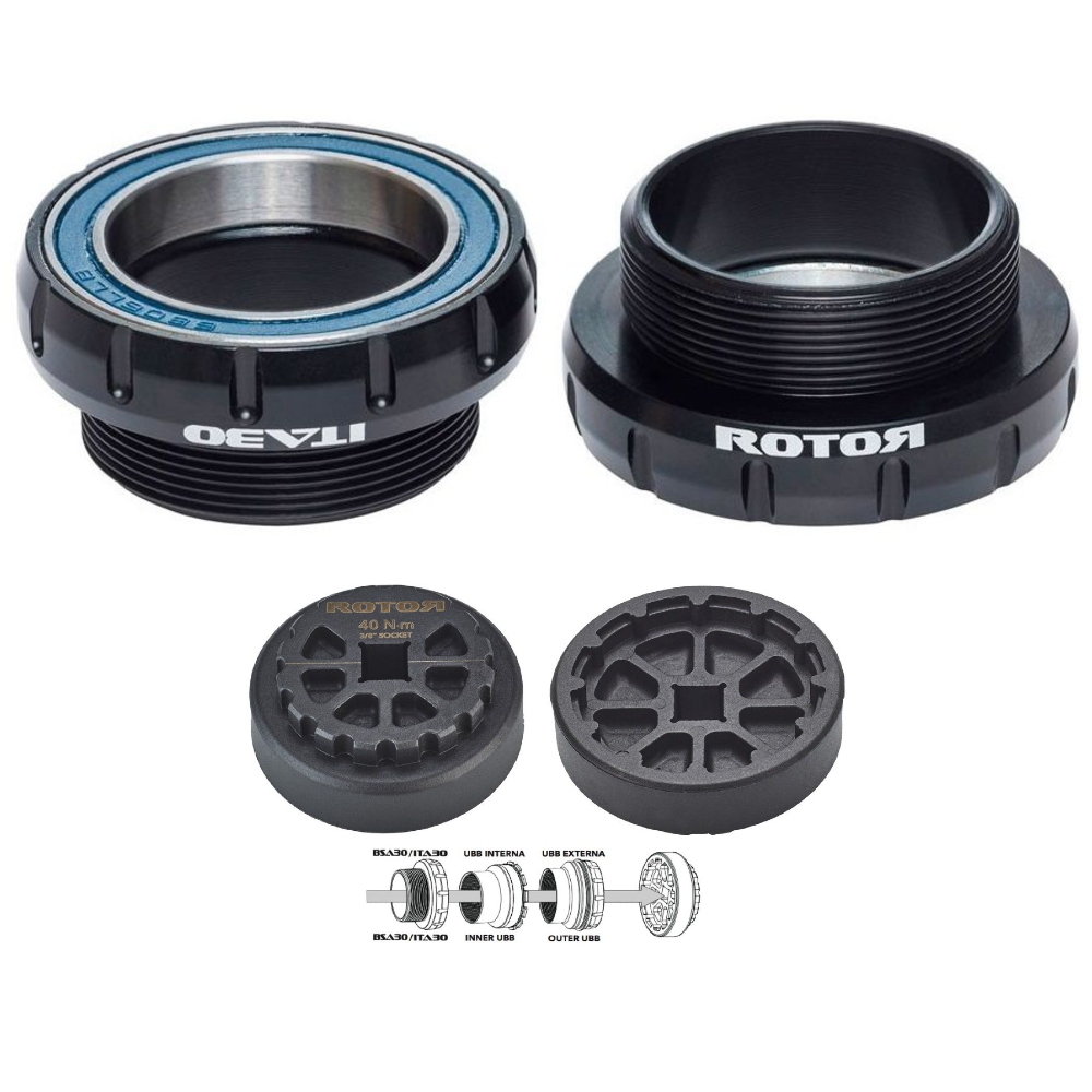 Rotor C04 023 01010 0 ITA30 Internal Bottom Bracket Italian Thread - Steel (Black)