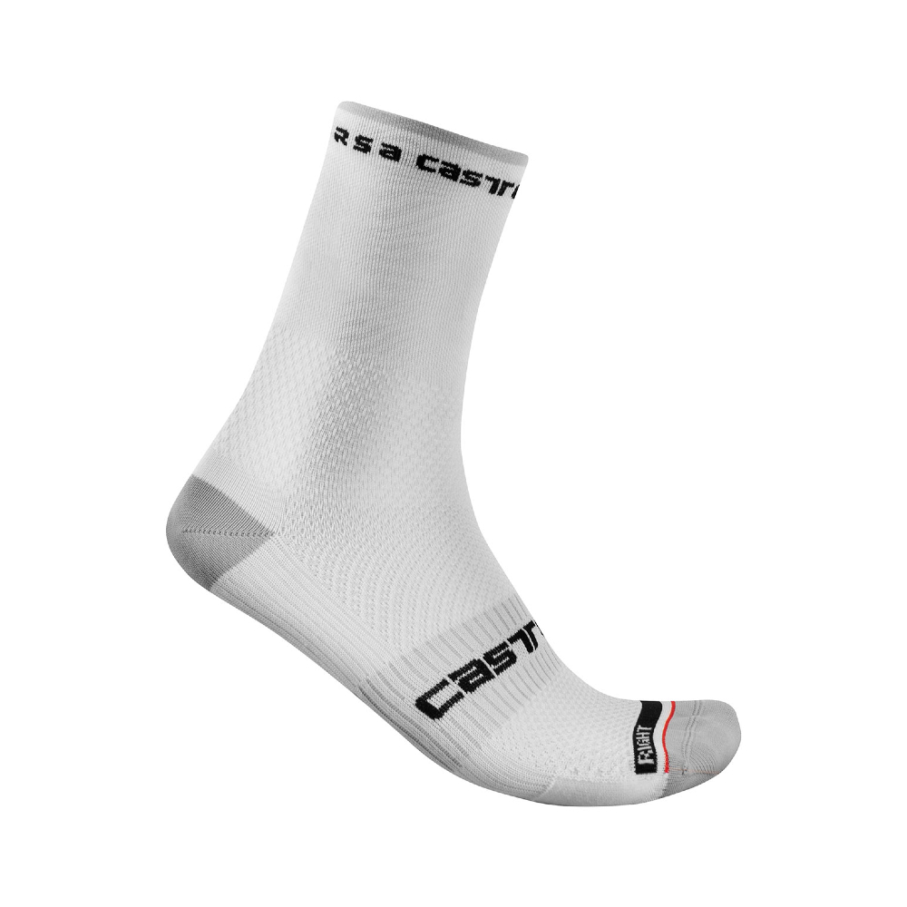 Castelli 4521026-001 Rosso Corsa Pro 15 Socks – White (XXL)