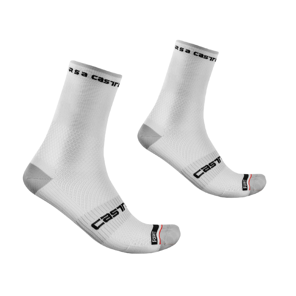 Castelli 4521026-001 Rosso Corsa Pro 15 Socks – White (XXL)