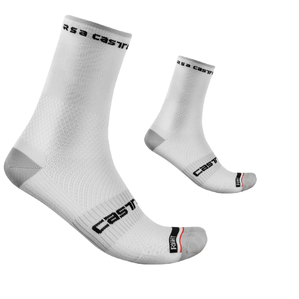 Castelli 4521026-001 Rosso Corsa Pro 15 Socks – White (XXL)