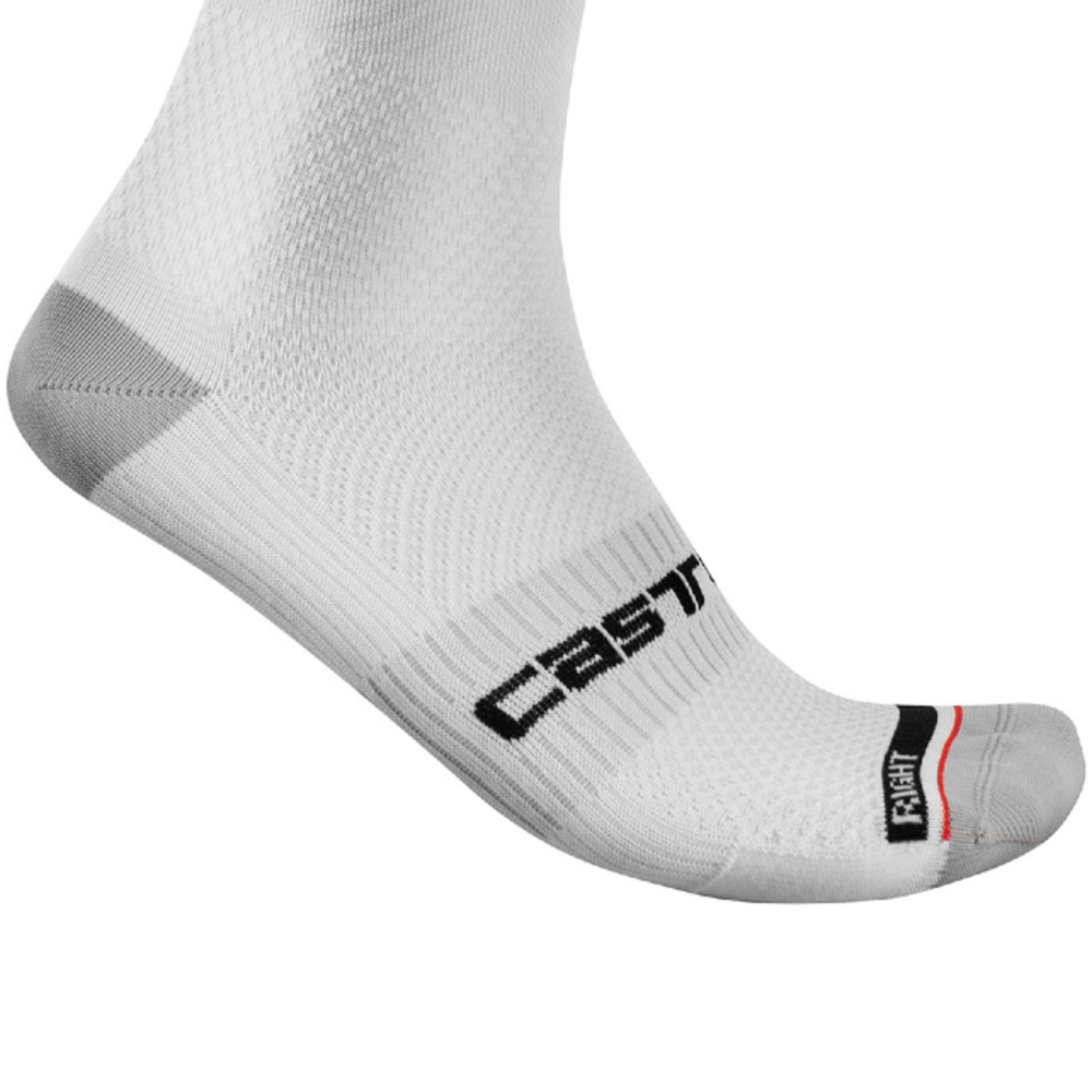 Castelli 4521026-001 Rosso Corsa Pro 15 Socks – White (XXL)