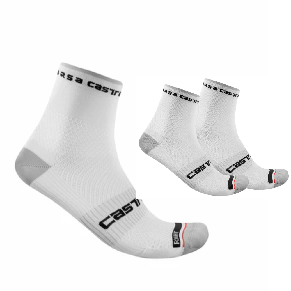 Castelli 4521027-001 Rosso Corsa Pro 9 Sock - White (2XL)