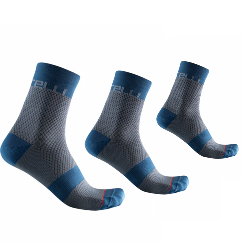Castelli 4522069 426 Velocissima 12 Cycling Sock - Light Blue / Moonlit Ocean (S/M)