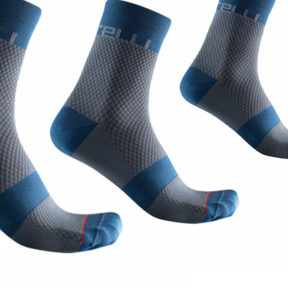 Castelli 4522069 426 Velocissima 12 Cycling Sock - Light Blue / Moonlit Ocean (S/M)