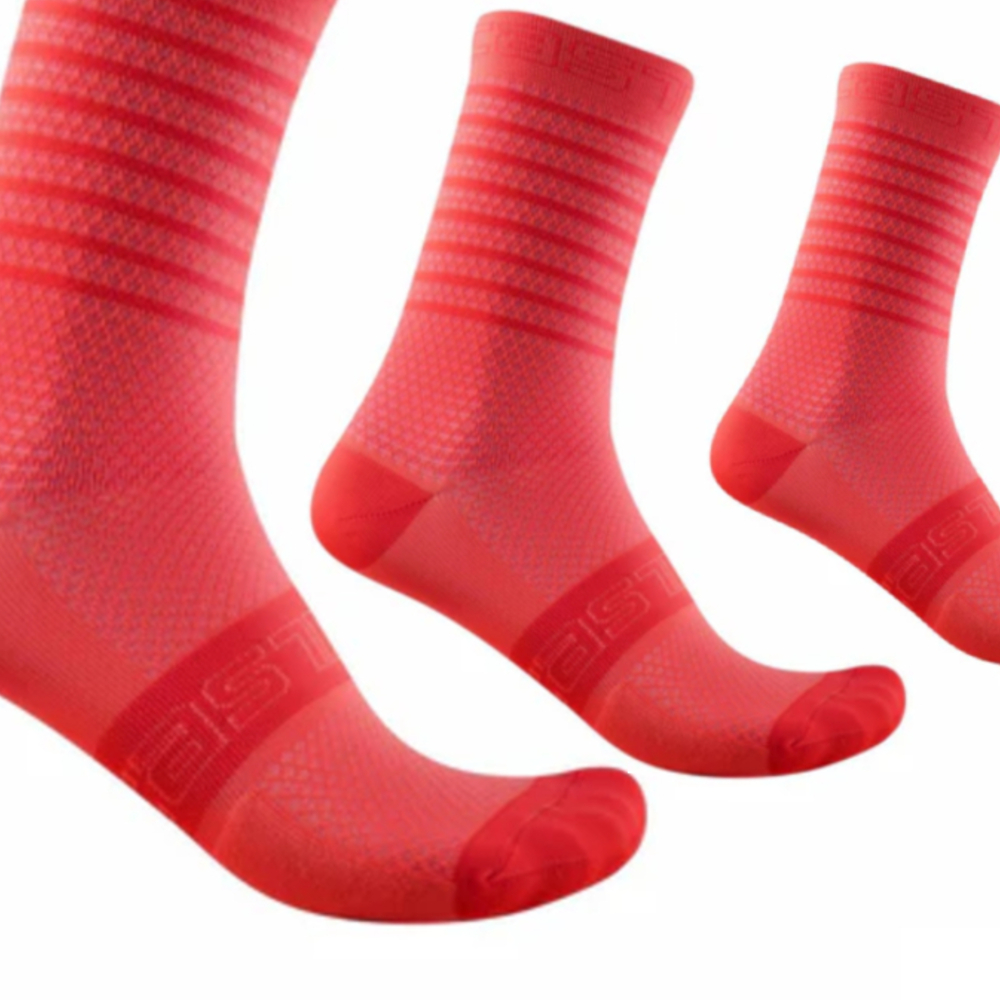 Castelli 4521063 288 Superleggera W 12 Cycling Sock - Brilliant Pink / Coral Flash (S/M)