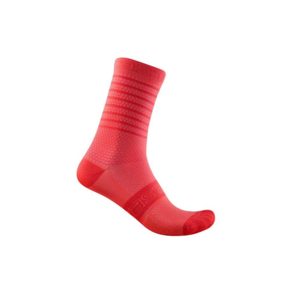 Castelli 4521063 288 Superleggera W 12 Cycling Sock - Brilliant Pink / Coral Flash (L/X)