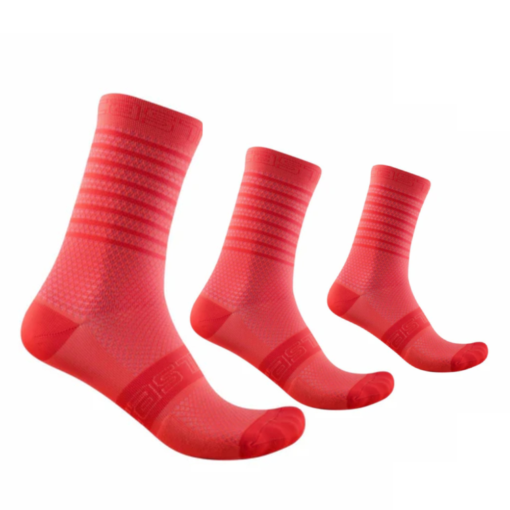 Castelli 4521063 288 Superleggera W 12 Cycling Sock - Brilliant Pink / Coral Flash (L/X)