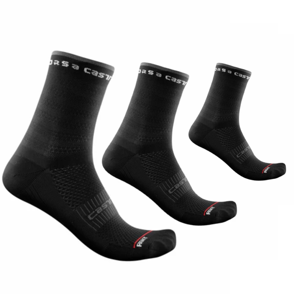 Castelli 4521062-010 Rosso Corsa W 11 Socks - Black (S/M)