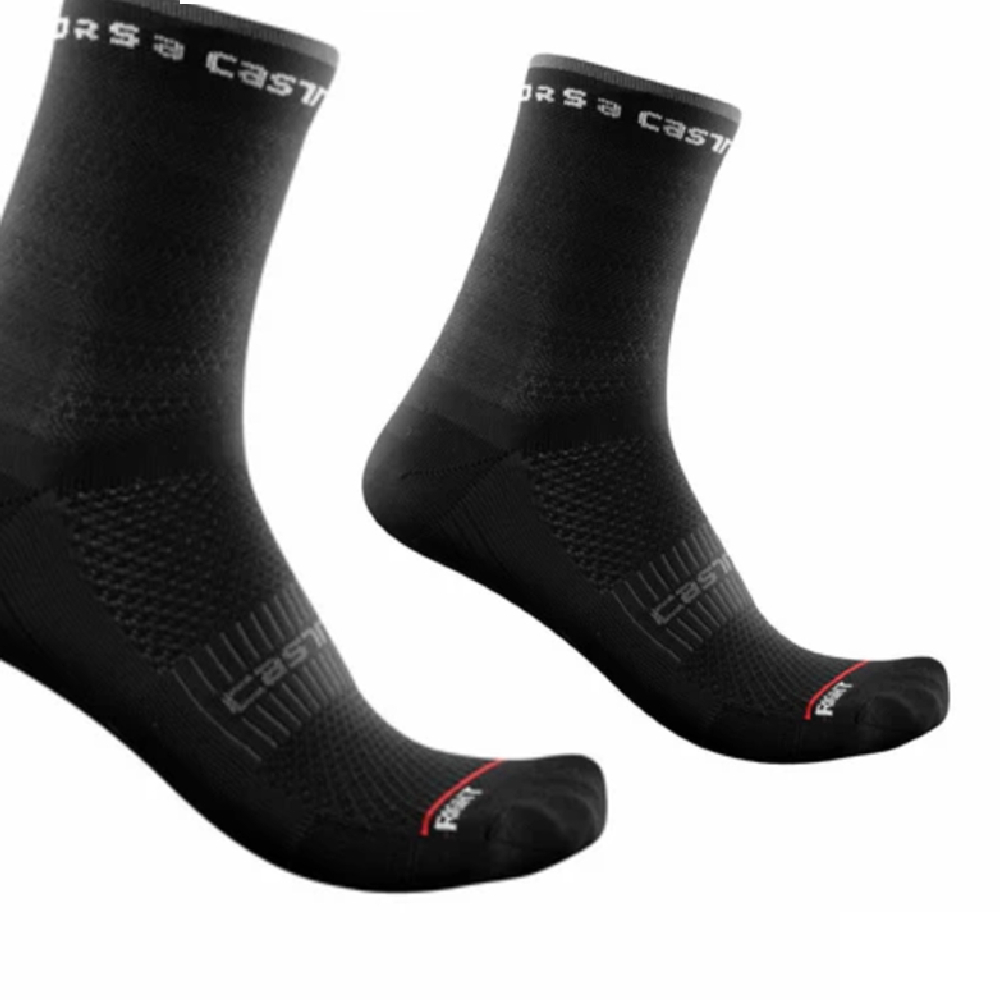 Castelli 4521062-010 Rosso Corsa W 11 Socks - Black (S/M)