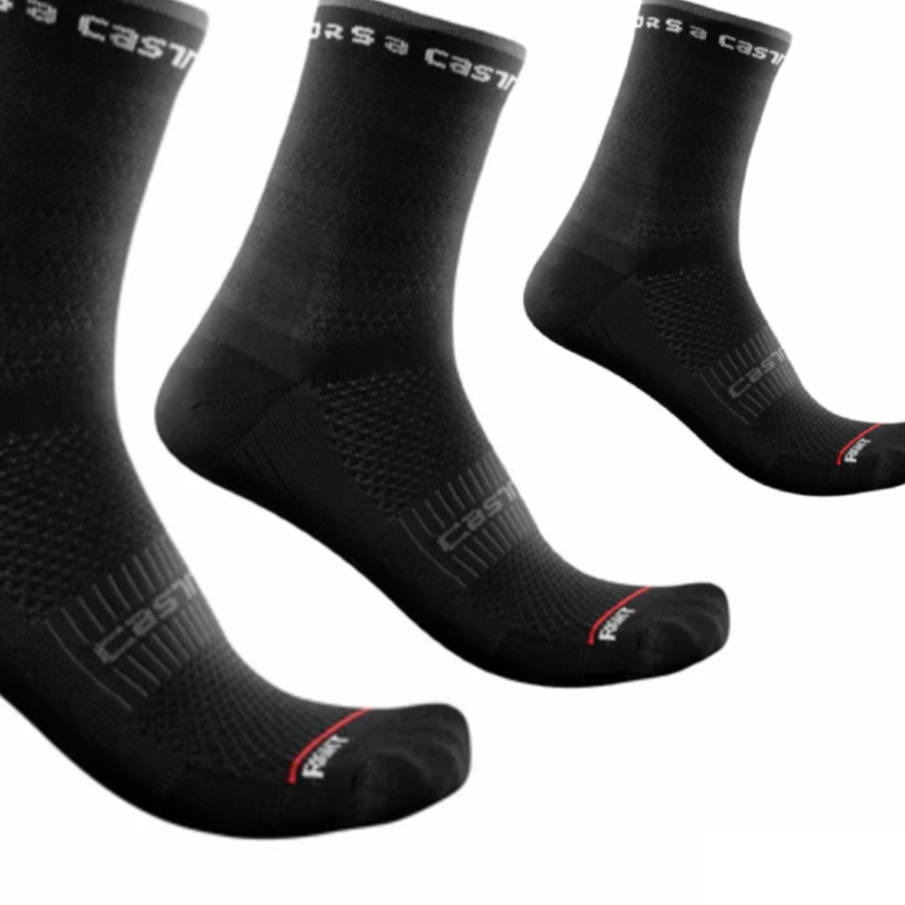 Castelli 4521062-010 Rosso Corsa W 11 Socks - Black (S/M)