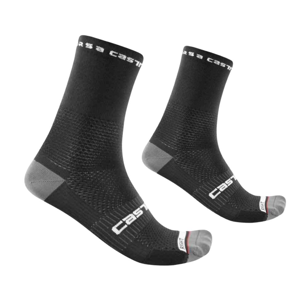 Castelli 4521026-010 Rosso Corsa Pro 15 Cycling Socks - Black (L/X)