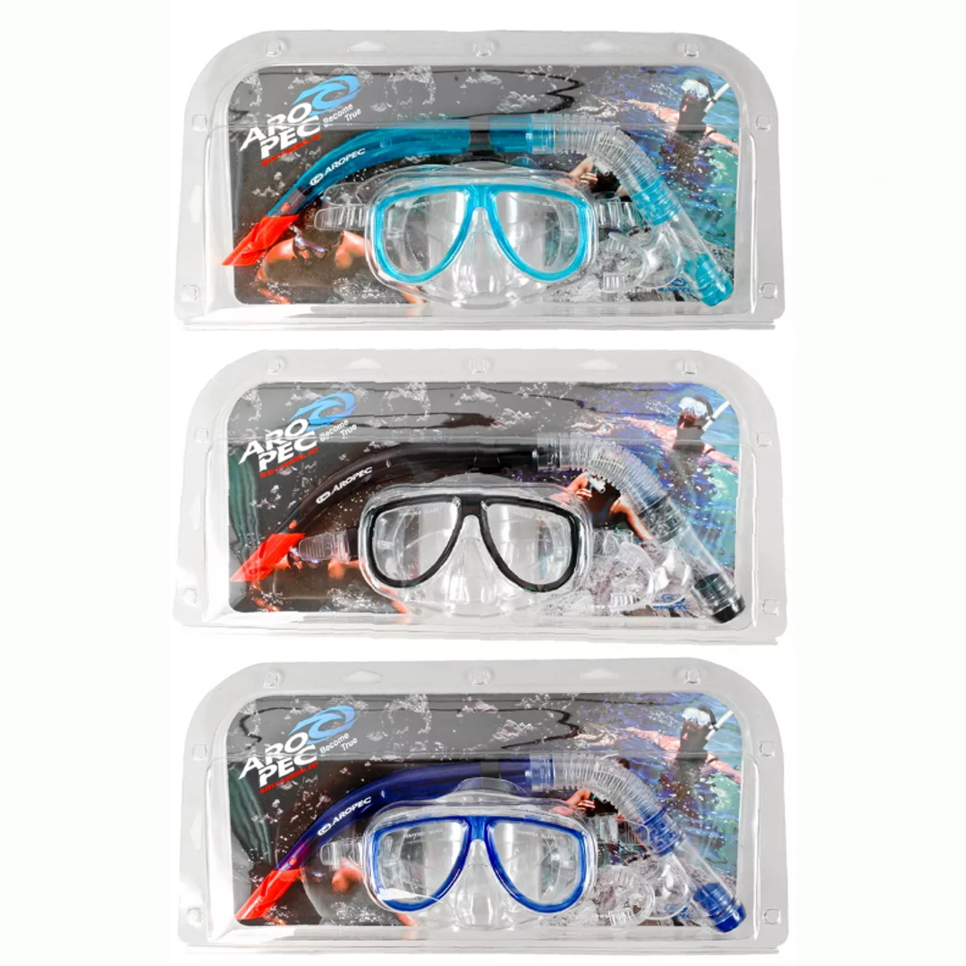 Aropec CO-YA241111P Dolphin Mask and Snorkel Combo Set (Aqua Blue)