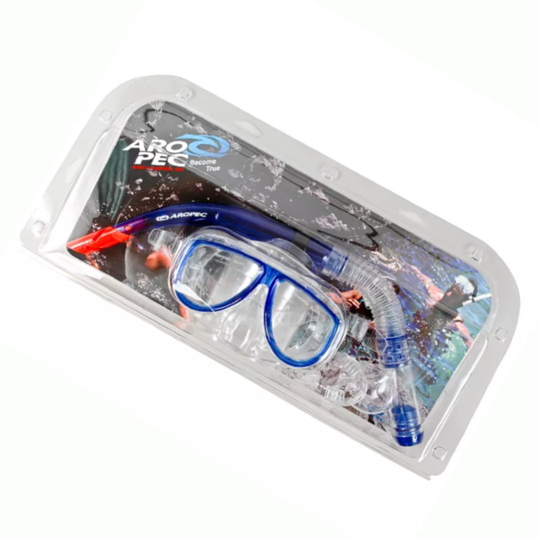 Aropec CO-YA241111P Dolphin Mask and Snorkel Combo Set (Blue)