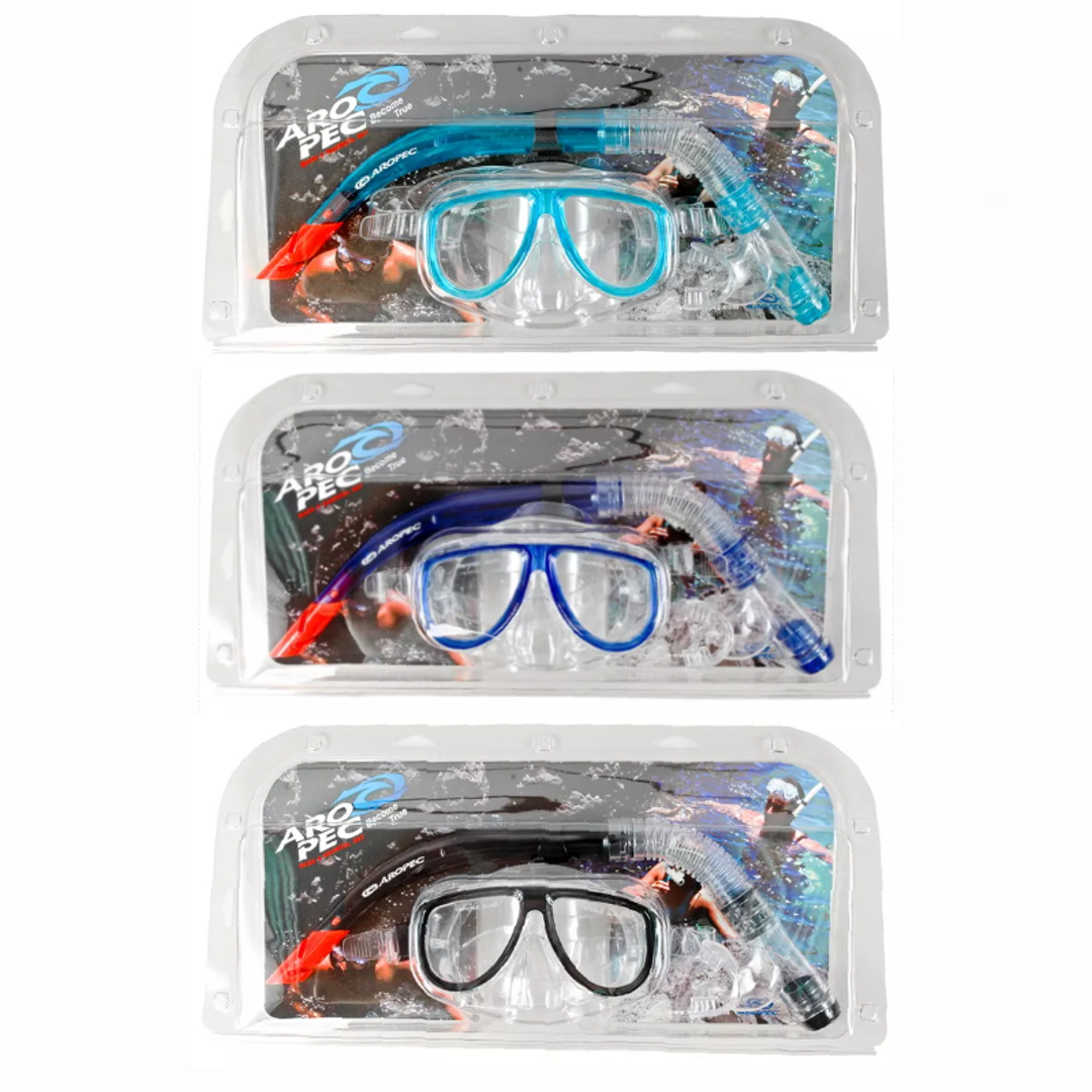 Aropec CO-YA241111P Dolphin Mask and Snorkel Combo Set (Blue)