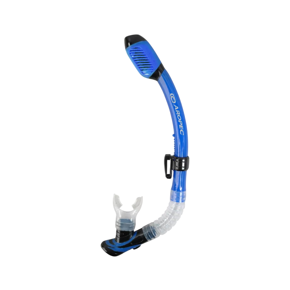 Aropec Seahorse C-Shape Snorkel w/ Purge Valve (Blue)