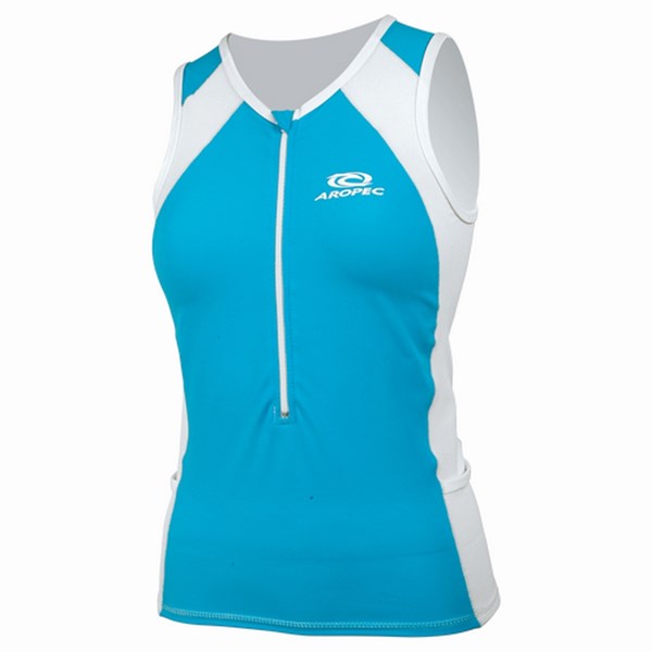 Aropec SS-RUN-207W-TOP Ladies Racing Lycra Top Suit - Light Blue (Medium)