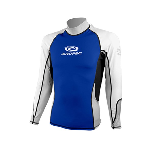 Aropec SS-5K10M-BU Star LS Men's Lycra Long Sleeve Rash Guard - Blue (X-large)