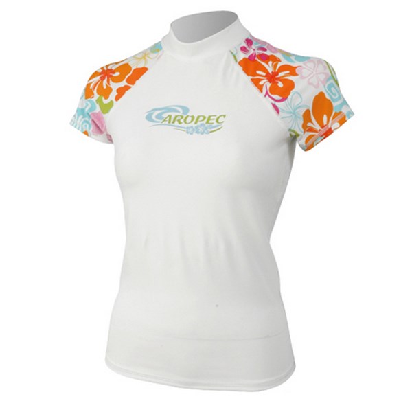 Aropec SS-3K60W-WT Ladies Lycra Short Sleeve Rash Guard (Medium)