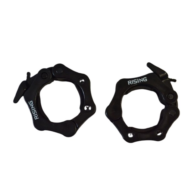Rising CL009 Olympic Clip Collar Quick-Lock Barbell Collar for 2-inch Olympic Bars (Pair)
