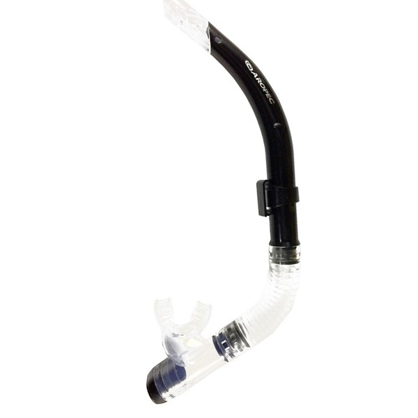 Aropec SC-IV-YA11B-TOP-S Seahorse C-Shape Snorkel w/ Purge Valve (Black)