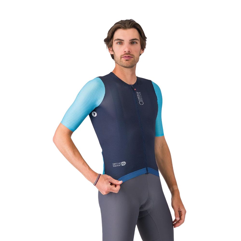 Castelli 4526009-424 Corretto Men's Jersey '26 - Belgian Blue / Neon Cobalt-White (XL)