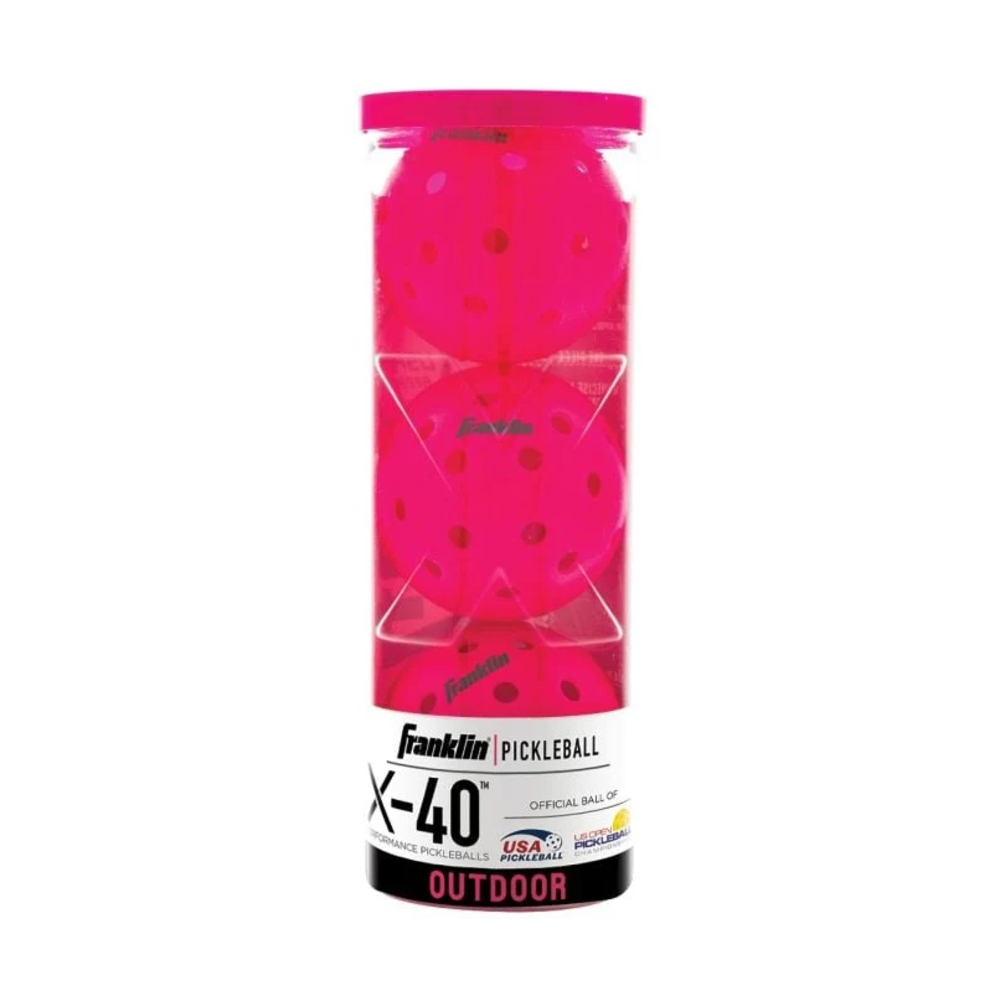 Franklin 52824 X-40 Outdoor Pickleballs - Pink (3 Pack)