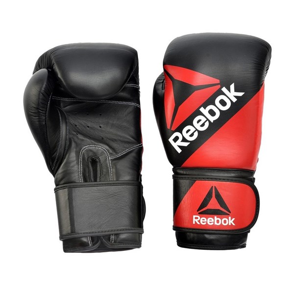 Reebok RSCB-10070 12oz Combat Leather Training Gloves (Red/Black)