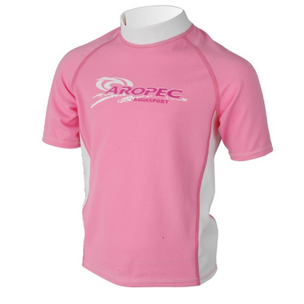 Aropec SS-3K35C-PK Kids Rash Guard - Pink (Size 14)