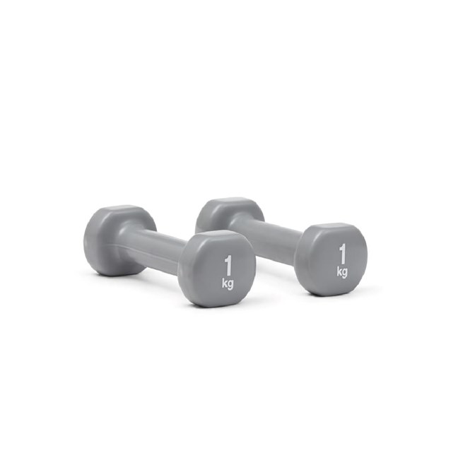 Reebok RAWT-18001 Coated Dumbbell - Grey - 1kg (Pair)