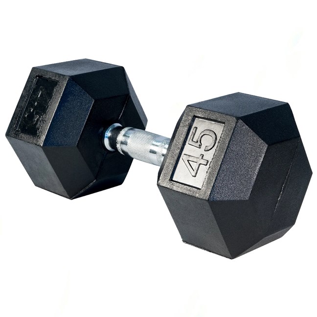 Rising DB001 Rubber Hex Dumbbell - Single (45lbs)