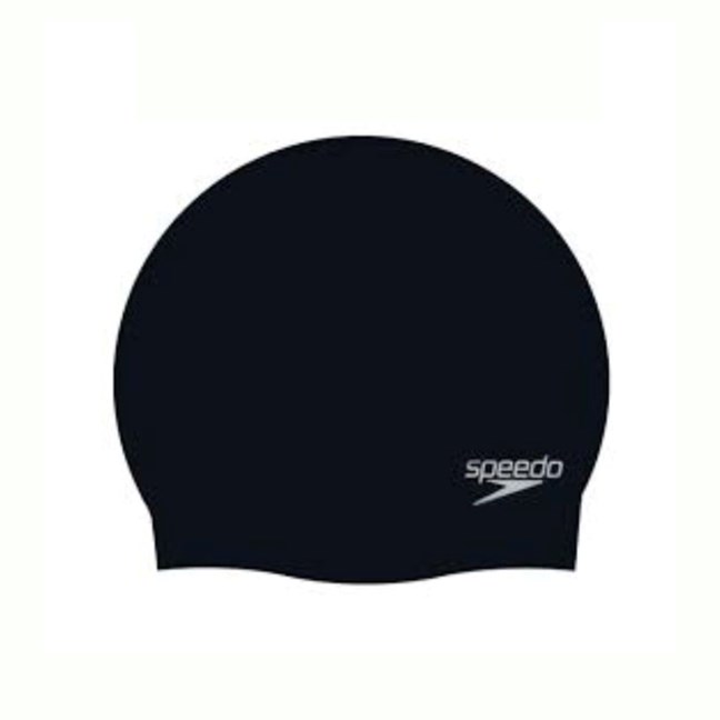 Speedo 86951 Plain Moulded Silicone Cap (Black)