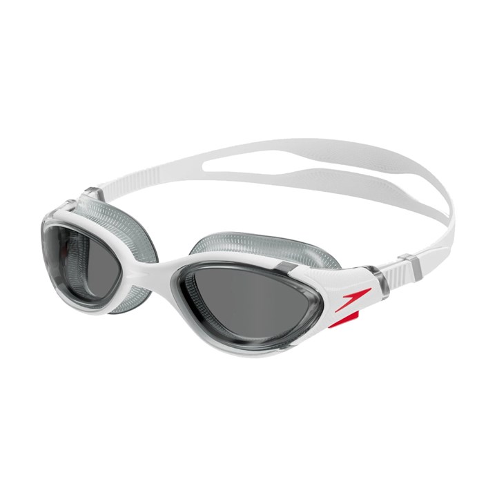 Speedo 8-00233214500 Biofuse 2.0 Swim Goggles (White / Red / Light Smoke)