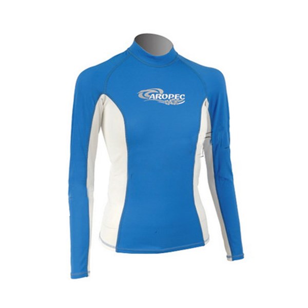 Aropec SS-58-2W Ladies Long Sleeve Rash Guard - Marine Blue/White (Medium)